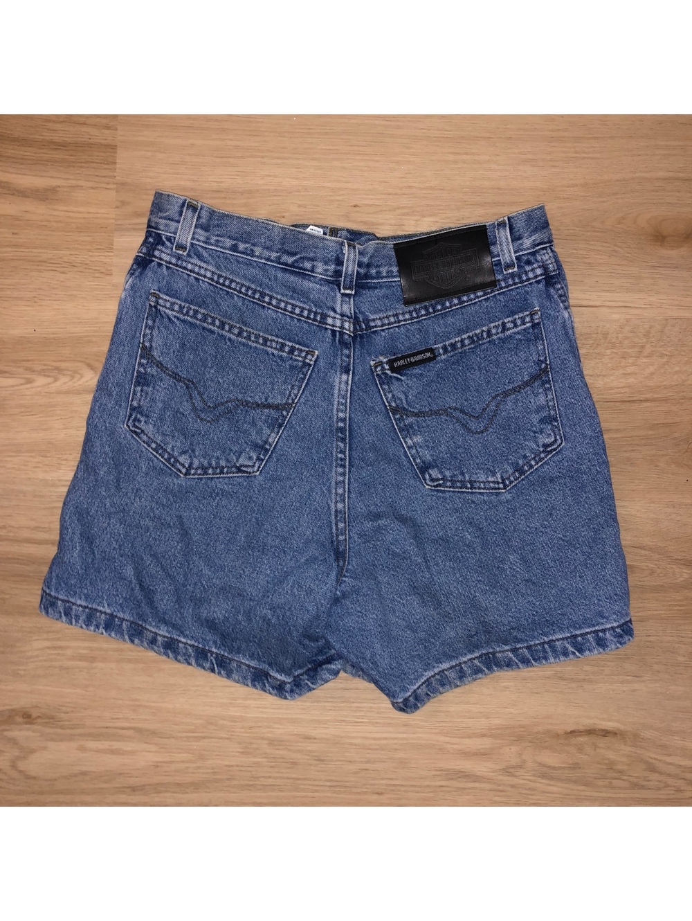 VINTAGE Y2K HARLEY DAVIDSON DENIM BLUE JEAN SHORTS WOMENS SIZE 10 S SHORT